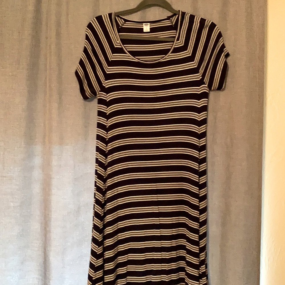 Navy and white dress